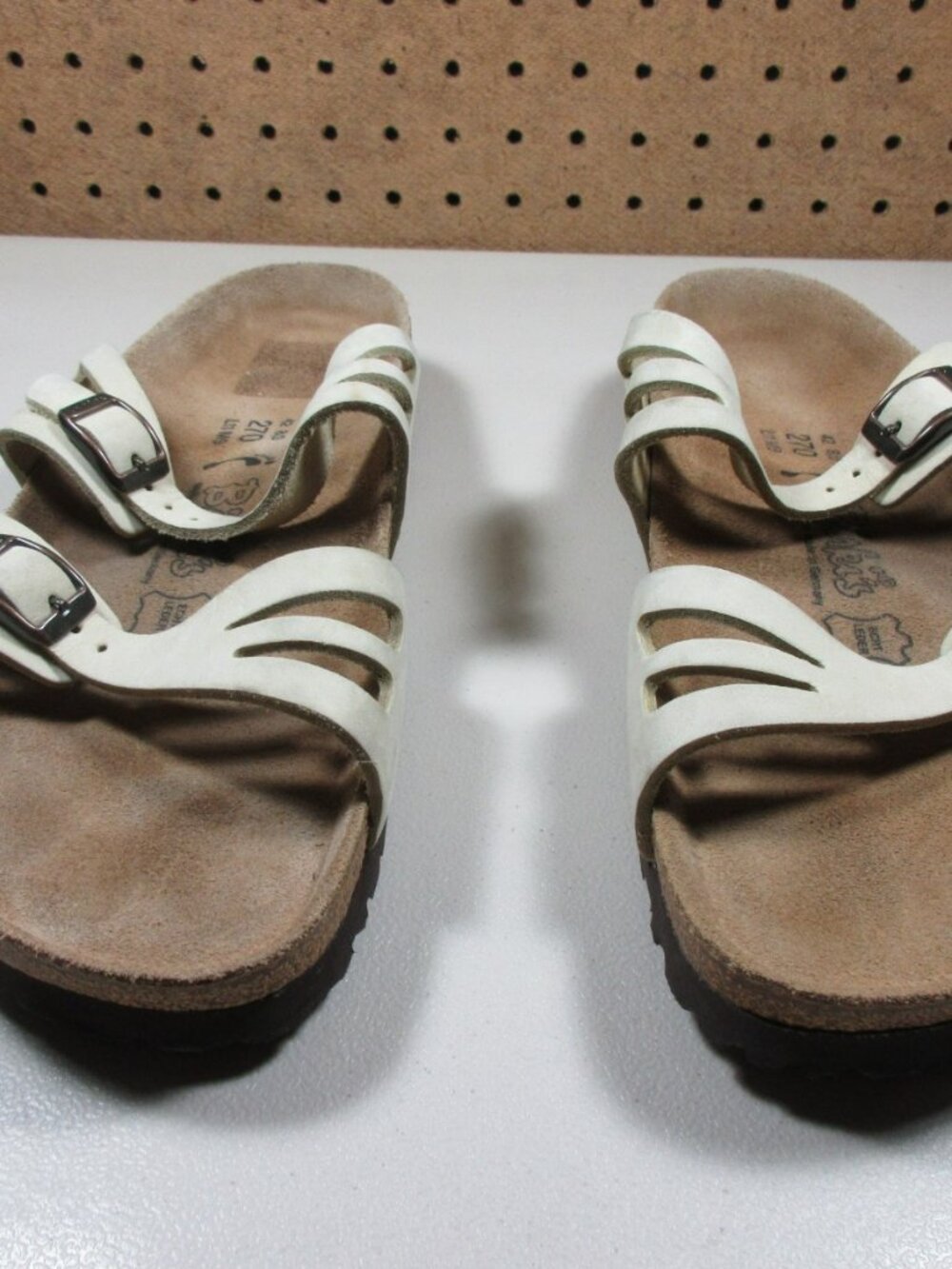 Birkenstock womens light khaki Grenada leather slide sandals 11 M - Picture 3 of 6